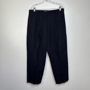 COS Linen Blend Pleated Barrel Leg Trouser Pants Navy‎ Blue Size 12.